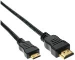 InLine HDMI Mini Kabel, High Speed HDMI Cable, Stecker A auf C, verg. Kontakte,