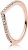 PANDORA Sparkling Wishbone Ring mit 14 Karat rosévergoldete Metalllegierung und