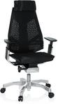 hjh OFFICE 652602 High End B&uuml;rostuhl GENIDIA PRO Netzstoff Schwarz B&uuml;rosessel