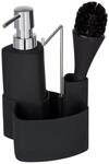 WENKO Sp&uuml;l-Set Mod. Empire, 4 in 1 - Sp&uuml;lmittelspender, Sp&uuml;lb&uuml;rste,