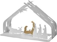 Alessi BM09 W Bark Crib Krippe,Stahl, epoxidharzlackiert, wei&szlig; und goldenem Stahl