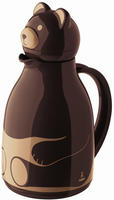 Helios Thermo-Bear Kunststoff-Isolierkanne mit Drehverschluss 1,0 l braun