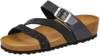 Lico NATURAL GLITTER Damen Pantoletten, Schwarz, 36 EU