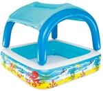 Bestway Planschbecken Pavillon Canopy Play Pool Mehrfarbig 147 x147 x 122 cm