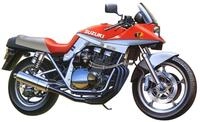 Tamiya 300014065-1:12 Suzuki GSX1100 Katana Custom Tuned, Rot, Schwarz, Silber