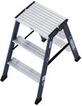 KRAUSE Doppelleiter Sepro D eloxiert, 2 x 3 Stufen, 125804