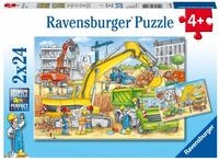 Ravensburger Puzzle Viel zu tun auf der Baustelle - 2x24 Teile Puzzle ab 4 |...
