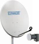 Schwaiger SPI993011 Stahl-Spiegel-Set 80 cm 2 TN mit Twin-LNB