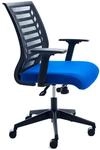 Rocada B&uuml;rostuhl blau schwarz mit Armlehnen und Rollen f&uuml;r Teppichboden |...