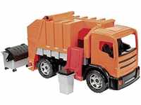 LENA Riesen GIGA Trucks ca. 72 cm, Achsen und 2 Mülltonnen, orange Müllwagen,
