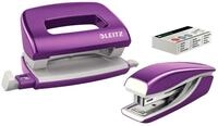 Leitz 55996062 Mini-Heftger&auml;t-und Locher-Set (f&uuml;r bis zu 10 Blatt, Inkl.