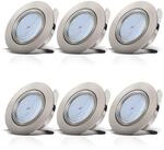 B.K.Licht - 6x LED Einbaustrahler 230V 5,5W ultraflach dimmbar schwenkbar, 68mm