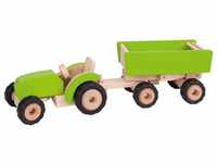 Goki 55941 55941-Traktor mit Anhänger, grün