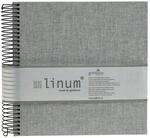 goldbuch 12919 Spiralalbum Linum Leinen Grau, Fotoalbum 20 x 20 x 2,5 cm
