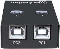 Manhattan 2-Port USB 2.0-Umschalter (Zum Teilen eines USB-Geraetes Umschalten per