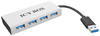 ICY BOX USB 3.0 Hub mit integriertem USB-Kabel, Silber, IB-AC6104