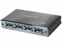 LogiLink UA0282 USB 3.0 Hub 4-Port mit Überstromschutz schwarz/Aluminum