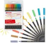 edding 1340 Pinselstift - 10er Set - sanfte Farben - flexible Pinselspitze -