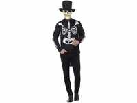 Halloween! Smiffys Tag der Toten Señor Skelettkostüm, Schwarz, mit Jacke,