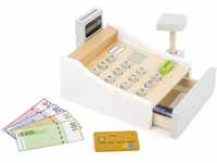 Small Foot Spielkasse aus Holz, inkl. Scanner, Kartenlesegerät, Spielgeld und