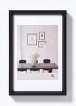 walther design Bilderrahmen schwarz 40 x 60 cm mit Passepartout, Steel Style