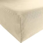 Bassetti Spannbettlaken Uni 40/755 Creme Baumwolle/Elastan, Ma&szlig;e: 90cm x 190cm,