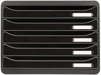 Exacompta 308714D Ablagebox Glossy Querformat mit 5 Schubladen f&uuml;r DIN A+ Dokumente.