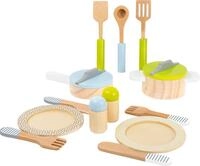small foot Geschirr- und Topfset Kinderk&uuml;che aus Holz, perfekte Erg&auml;nzung zu...