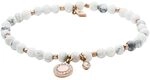 Fossil Armband F&uuml;r Frauen Wellness, Innenl&auml;nge:165mm Wei&szlig;es Halbedelsteinarmband,