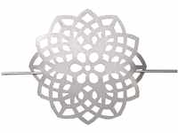 Home Fashion Raffhalter AUS Metall-Blume, Silber, 18 x 2 cm