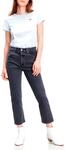 Levi's Damen Jeanshose 501 Crop High Rise, Straight Fit, Schwarz (Mesa Cabo Fade),