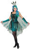 "PEACOCK" (dress with peacock tail veils, arm warmers, headpiece) - (M)