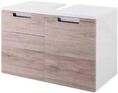 Schildmeyer Waschbeckenunterschrank Rilana 130516, wei&szlig; Glanz/Eiche Sanremo Dekor,