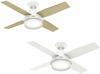 Hunter Fan Dante, Indoor Ceiling Fan with Light and Handheld Remote, Fresh White