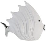 Deko Fisch in Stein-Optik, 29 x 26 cm, wei&szlig;/silber