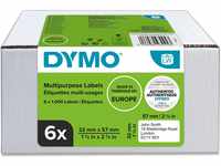 DYMO Original LabelWriter Mehrzwecketiketten | 32 mm x 57 mm | 6 Rollen mit je...