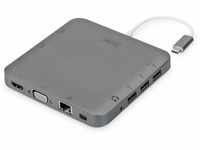 DIGITUS USB-C Multiport Docking Station – 11 Ports – 1x HDMI, 1x mDP, 1x VGA