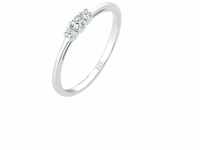 Elli PREMIUM Ring Damen Verlobungsring Diamant (0.07 ct.) Zart in 925 Sterling...