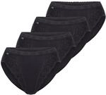 Sloggi Damen Unterhose Chic Tai , 4-Pack, 46, Schwarz