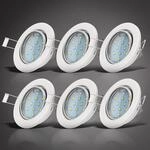 B.K.Licht - 6er Set LED Einbaustrahler 230V schwenkbar, warmwei&szlig;e Lichtfarbe,