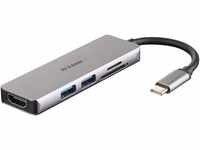D-Link DUB-M530 USB Typ C Hub 5 in 1 USB C Adapter mit HDMI 4K und 1080p 2 USB