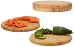 Relaxdays Fr&uuml;hst&uuml;cksbrettchen 4er Set, Bambus, rund, 25 cm, K&uuml;chenbrett,