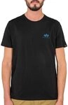 Alpha Industries Basic T Small Logo T-Shirt f&uuml;r Herren Black/Blue