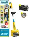 GLORIA MultiBrush li-on PLUS I Akku Reinigungsb&uuml;rste f&uuml;r Stein, Fugen, Holz, Kanten