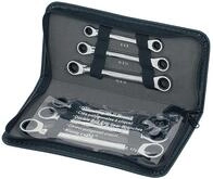 KS Tools 503.4557 GEARplus Doppel-Ratschenringschl&uuml;ssel-Satz, 6-tlg. Lederetui