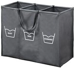 Kesper | W&auml;schesortierer mit 3er Einteilung und Trageschlaufen, Material: Polyester,