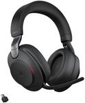 Jabra Evolve2 85 Wireless Headset mit mikrofon, USB-C Adapter, Schwarz 