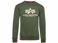 Alpha Industries Herren Basic Pullover Sweatshirt, Blickdicht, Vintage Grün, M