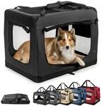 lionto Hundetransportbox, Faltbar, f&uuml;r Reise & Auto, 90x61x65 cm, Schwarz |...
