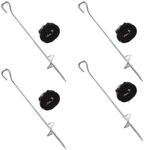 Relaxdays Bodenanker Set Trampolin, 8-teilig, Erdanker & Gurte, Sturmsicherung,